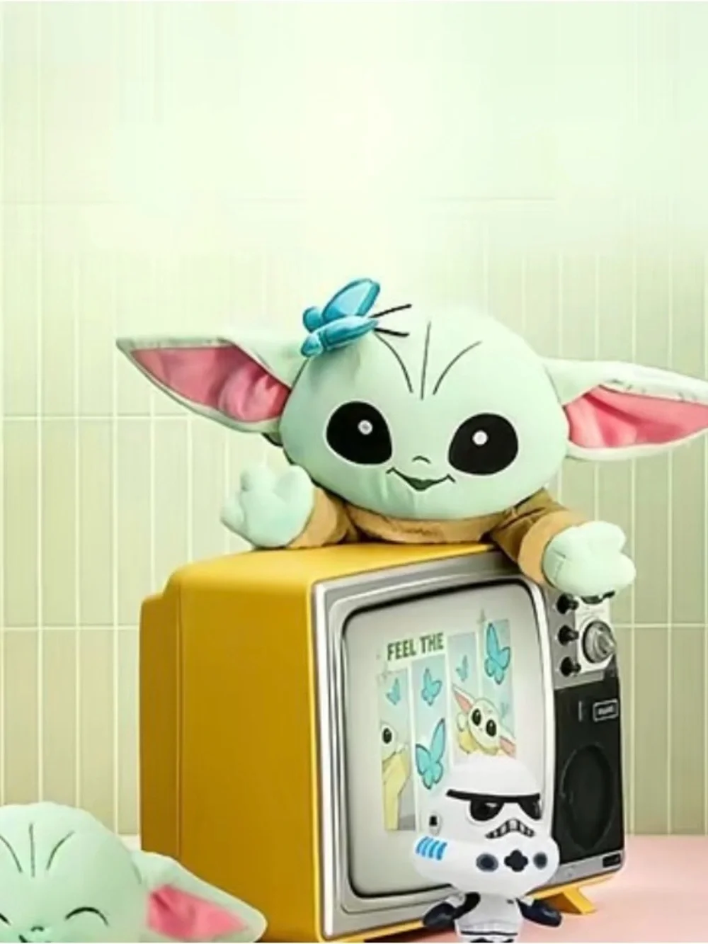 MINISO Green Baby Alien Plush Toy with Pink Ears
